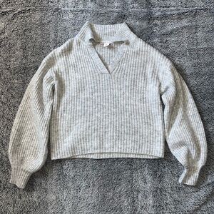 Sincerely Jules Gray V-Neck Cropped Sweater